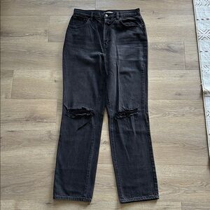 High Rise Dad Black Denim Jeans
